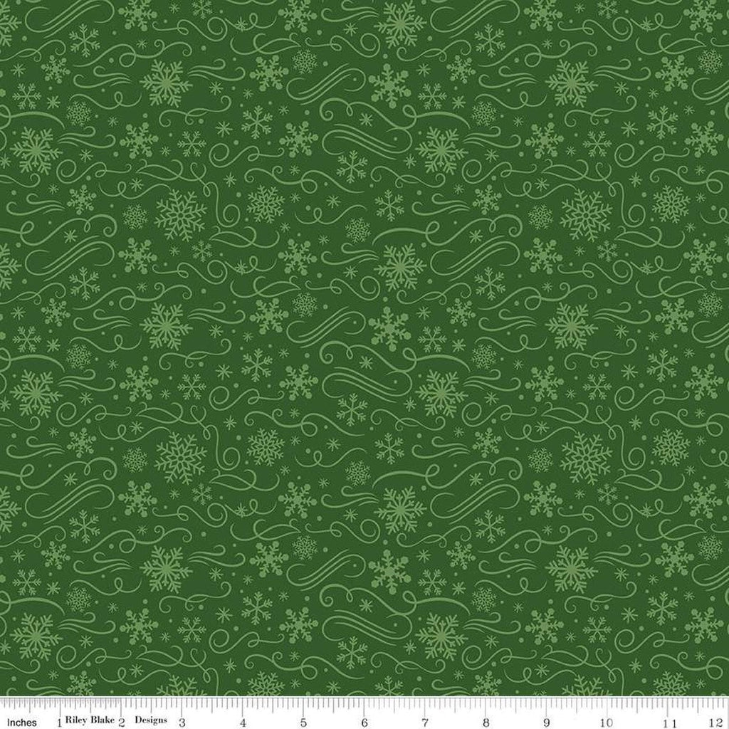 The Magic of Christmas Snowflakes C13644 Green - Riley Blake Designs - Quilting Cotton Fabric