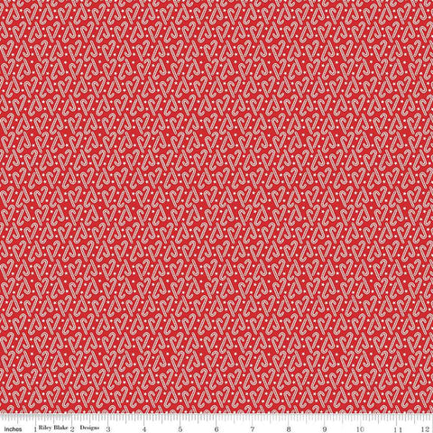 The Magic of Christmas Candy Canes C13647 White - Riley Blake Designs - Candy Canes Stars on White - Quilting Cotton Fabric