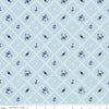 9" End of Bolt - SALE Simply Country Dot Grid C13412 Blue - Riley Blake Designs - Geometric Lattice Floral Flowers - Quilting Cotton Fabric