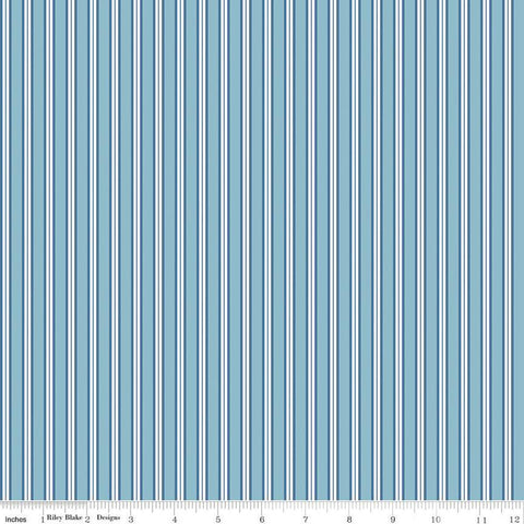 Simply Country Stripes C13415 Dream - Riley Blake Designs - Blue White Stripe Striped - Quilting Cotton Fabric