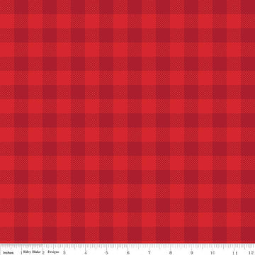 SALE Peace on Earth Checks C13455 Red - Riley Blake Designs - Christmas Check Checkered - Quilting Cotton Fabric