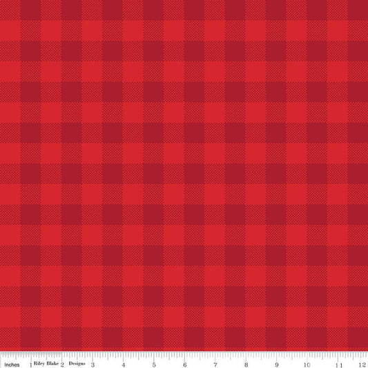 SALE Peace on Earth Checks C13455 Red - Riley Blake Designs - Christmas Check Checkered - Quilting Cotton Fabric