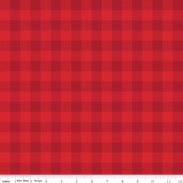 SALE Peace on Earth Checks C13455 Red - Riley Blake Designs - Christmas Check Checkered - Quilting Cotton Fabric