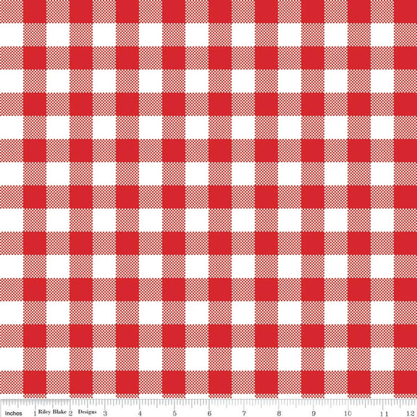 SALE Peace on Earth Checks C13455 White - Riley Blake Designs - Christmas Check Checkered - Quilting Cotton Fabric