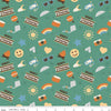 SALE Camp S'mores Main C13620 Green - Riley Blake Designs - Hershey Camping Suns Stars Tents Cameras Rainbows - Quilting Cotton Fabric