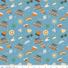 DEAL Camp S'mores Main C13620 Sky - Riley Blake Designs - Hershey Camping Suns Stars Tents Cameras Rainbows - Quilting Cotton Fabric