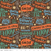 Camp S'mores Text C13621 Chocolate - Riley Blake Designs - Hershey Camping Words Icons - Quilting Cotton Fabric