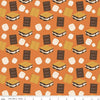 18" End of Bolt - Camp S'mores Toss C13622 Orange by Riley Blake - Hershey Camping Marshmallows Chocolate Crackers - Quilting Cotton Fabric