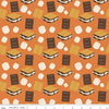 17" End of Bolt - Camp S'mores Toss C13622 Orange by Riley Blake - Hershey Camping Marshmallows Chocolate Crackers - Quilting Cotton Fabric