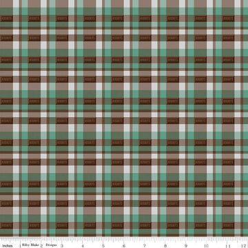 SALE Camp S'mores Plaid C13624 Green - Riley Blake Designs - Hershey Hershey's Camping - Quilting Cotton Fabric