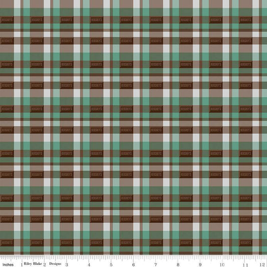 DEAL Camp S'mores Plaid C13624 Green - Riley Blake Designs - Hershey Hershey's Camping - Quilting Cotton Fabric