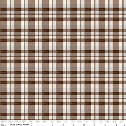 DEAL Camp S'mores Plaid C13624 Marshmallow - Riley Blake - Hershey Hershey's Camping - Quilting Cotton Fabric