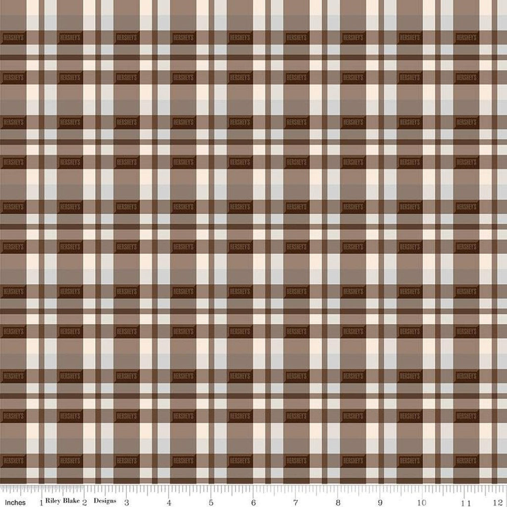 Camp S'mores Plaid C13624 Marshmallow by Riley Blake - Hershey Hershey's Camping - Quilting Cotton Fabric