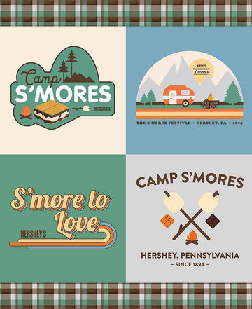 SALE Camp S'mores Panel P13628 - Riley Blake Designs - Hershey Hershey's Camping  - Quilting Cotton Fabric