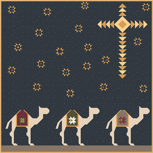 Follow the Star Quilt PATTERN P177 - Bee Sew Inspired - Riley Blake Design - INSTRUCTIONS Only - Christmas Pieced Stars Camels