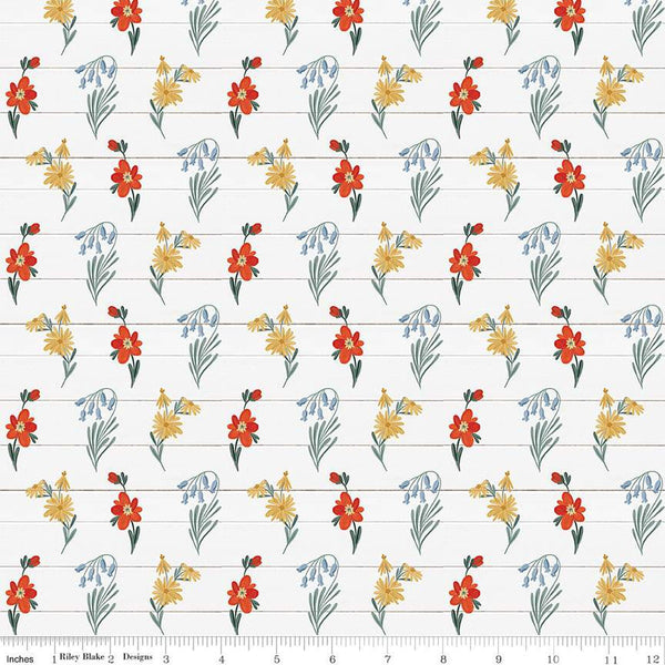 SALE Farmhouse Summer Wildflowers C13631 Off White by Riley Blake Designs - Floral Flowers - Quilting Cotton Fabric