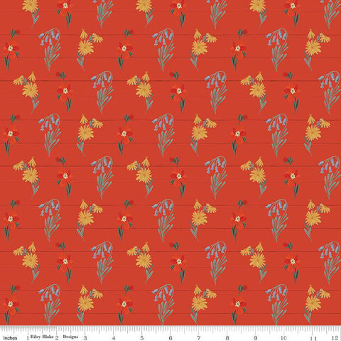 Farmhouse Summer Wildflowers C13631 Red by Riley Blake Designs - Floral Flowers - Quilting Cotton Fabric