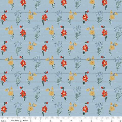 Farmhouse Summer Wildflowers C13631 Sky by Riley Blake Designs - Floral Flowers - Quilting Cotton Fabric