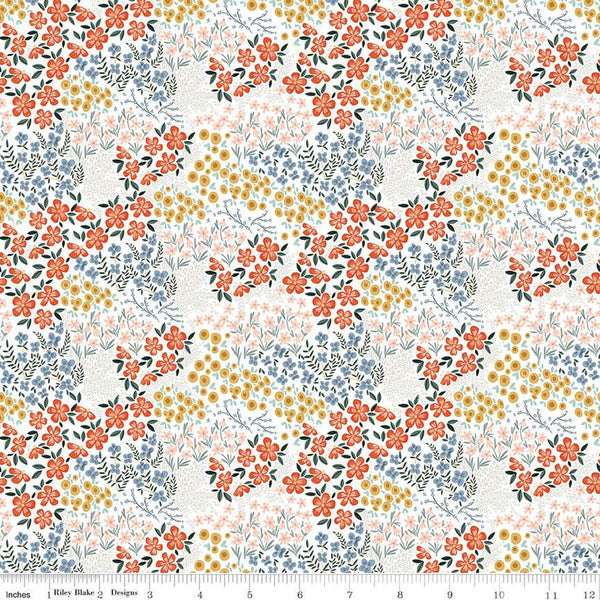 Farmhouse Summer Floral C13632 Off White by Riley Blake Designs - Flower Flowers - Quilting Cotton Fabric