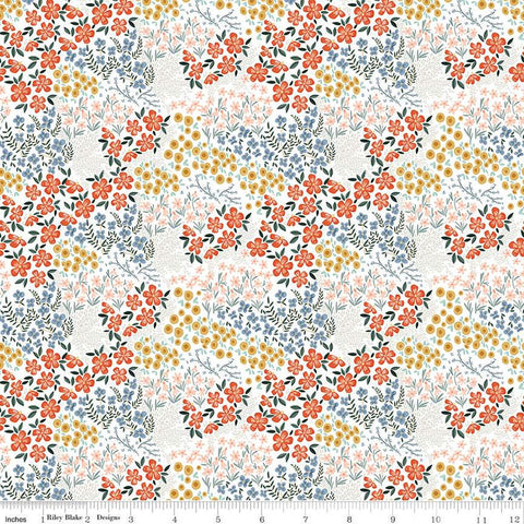 Farmhouse Summer Floral C13632 Off White by Riley Blake Designs - Flower Flowers - Quilting Cotton Fabric
