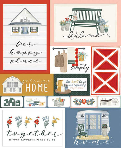 SALE Farmhouse Summer Panel P13636-PANEL by Riley Blake Designs - Sayings Home - Quilting Cotton Fabric