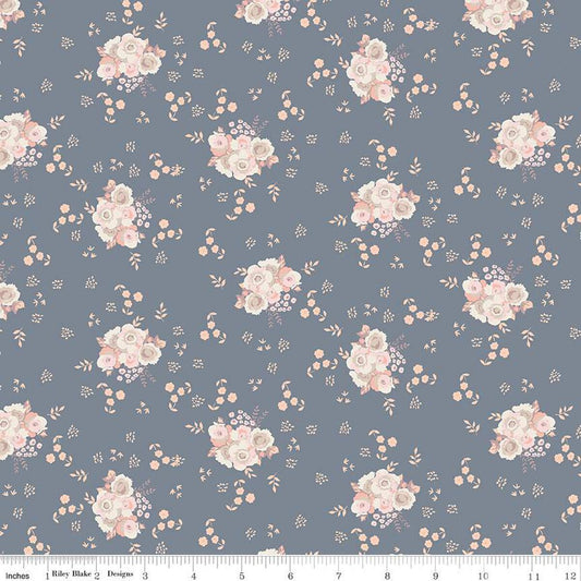 SALE In the Afterglow Bouquet C13372 Stone - Riley Blake Designs - Floral Flowers - Quilting Cotton Fabric