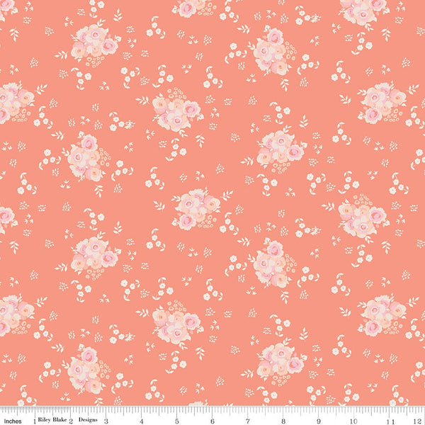 SALE In the Afterglow Bouquet C13372 Shell - Riley Blake Designs - Floral Flowers - Quilting Cotton Fabric