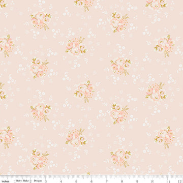 Fat Quarter End of Bolt - SALE In the Afterglow Bouquet C13372 Blush - Riley Blake Designs - Floral Flowers - Quilting Cotton Fabric
