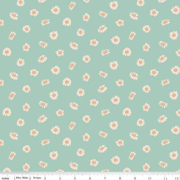 SALE In the Afterglow Daisies C13375 Mint - Riley Blake Designs - Floral Flowers - Quilting Cotton Fabric