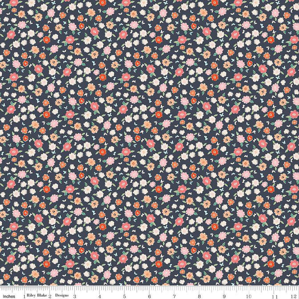 SALE In the Afterglow Flowerbed C13376 Midnight by Riley Blake Designs - Floral Flowers - Quilting Cotton Fabric