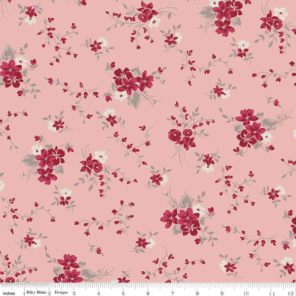 SALE Heartfelt Trellis C13492 Rose - Riley Blake Designs - Floral Flowers - Quilting Cotton Fabric