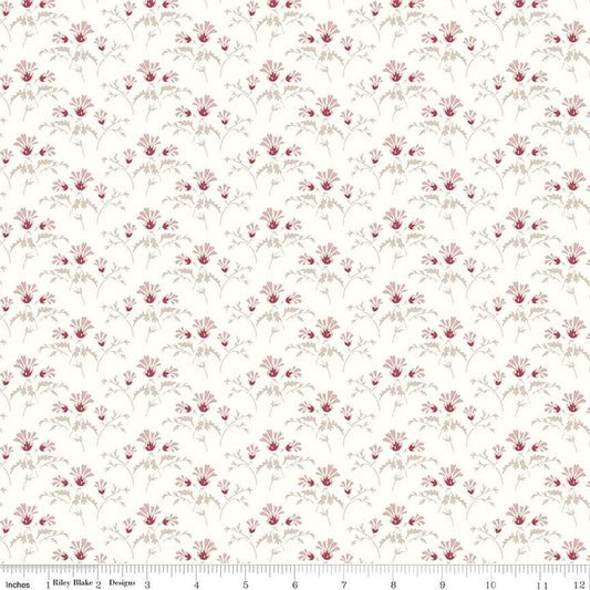SALE Heartfelt Flower Buds C13496 Cream - Riley Blake Designs - Floral - Quilting Cotton Fabric
