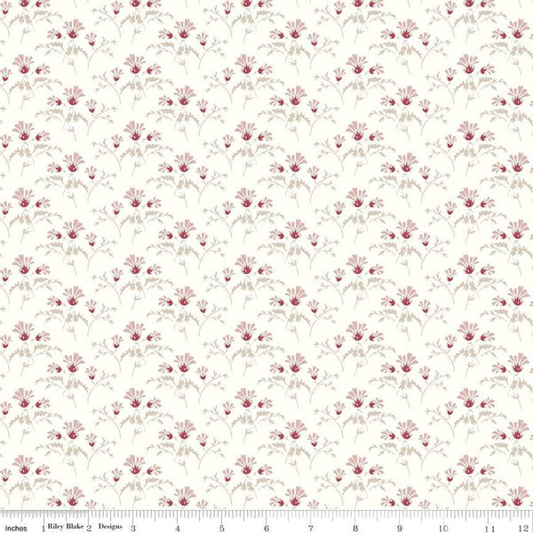 SALE Heartfelt Flower Buds C13496 Cream - Riley Blake Designs - Floral - Quilting Cotton Fabric