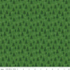 14" End of Bolt - The Magic of Christmas Trees C13642 Green - Riley Blake Designs - Pine Trees Snowflakes Dots - Quilting Cotton Fabric