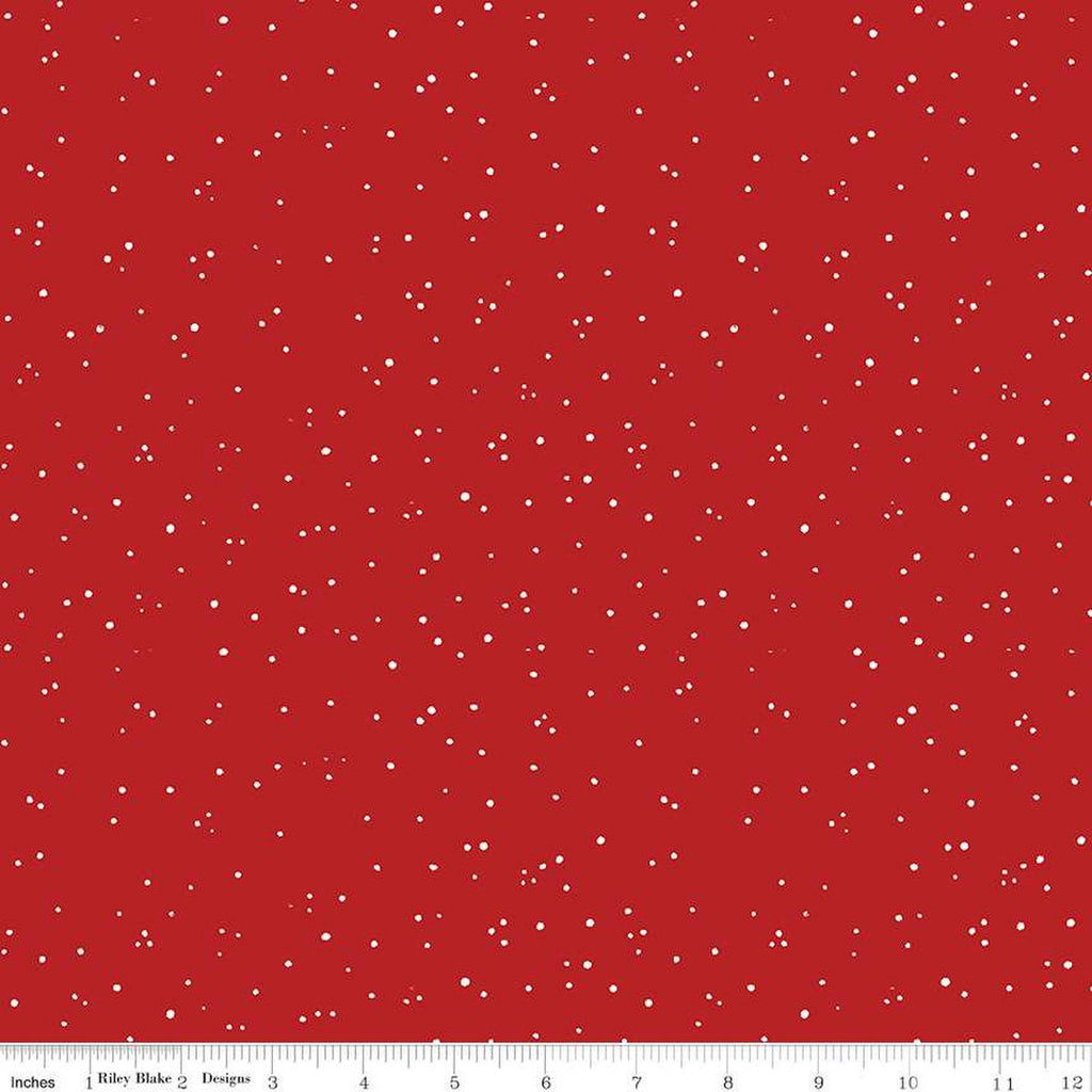 White as Snow A Light Snow C13558 Red - Riley Blake Designs - Christmas White Snow - Quilting Cotton Fabric