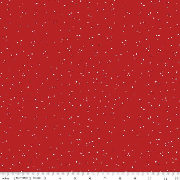 White as Snow A Light Snow C13558 Red - Riley Blake Designs - Christmas White Snow - Quilting Cotton Fabric