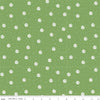 33" End of Bolt - White as Snow Snowball Toss C13559 Green - Riley Blake Designs - Christmas White Dots Circles - Quilting Cotton Fabric