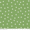 33" End of Bolt - White as Snow Snowball Toss C13559 Green - Riley Blake Designs - Christmas White Dots Circles - Quilting Cotton Fabric