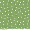 33" End of Bolt - White as Snow Snowball Toss C13559 Green - Riley Blake Designs - Christmas White Dots Circles - Quilting Cotton Fabric