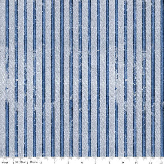 DEAL White as Snow Scarf Stripe C13560 Blue- Riley Blake Designs - Christmas Stripes Striped - Quilting Cotton Fabric