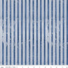 13" End of Bolt - SALE White as Snow Scarf Stripe C13560 Blue- Riley Blake Designs - Christmas Stripes Striped - Quilting Cotton Fabric
