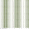 24" End of Bolt - White as Snow Tiny Ticking C13561 Green - Riley Blake - Christmas Green/White Stripes Stripe Striped - Quilting Cotton