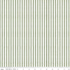 27" End of Bolt - White as Snow Tiny Ticking C13561 Green - Riley Blake - Christmas Green/White Stripes Stripe Striped - Quilting Cotton