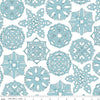 SALE White as Snow Snowflakes C13564 Blue - Riley Blake Designs - Christmas Cutout Snowflakes on White - Quilting Cotton Fabric