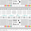 CLEARANCE Make Main C13420 White - Riley Blake Designs - Words Text Icons - Quilting Cotton Fabric