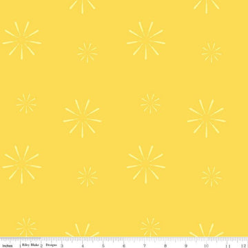 CLEARANCE Make Seam Ripper C13426 Yellow - Riley Blake Designs - Starbursts Tone-on-Tone - Quilting Cotton Fabric