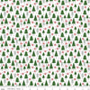 27" End of Bolt - The Magic of Christmas Trees C13642 White - Riley Blake Designs - Pine Trees Snowflakes - Quilting Cotton Fabric