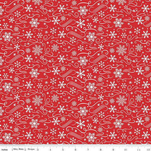 SALE The Magic of Christmas Snowflakes C13644 Red - Riley Blake Designs - Quilting Cotton Fabric