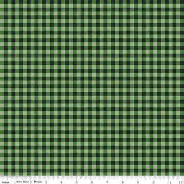 The Magic of Christmas Plaid C13646 Green - Riley Blake Designs - 1/4" PRINTED Gingham Check Checks - Quilting Cotton Fabric