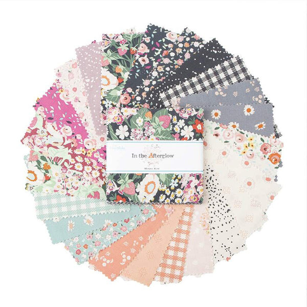 In the Afterglow Charm Pack 5" Stacker Bundle - Riley Blake Designs - 42 piece Precut Pre cut - Floral - Quilting Cotton Fabric